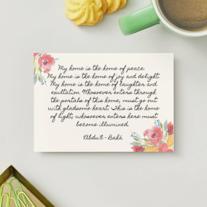 My Home is the Home of Peace - set of 10 art quotes cards
